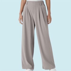 HALARA High Waist Waffle Knit Wide Leg Pants Gray Size Large Long NWT
